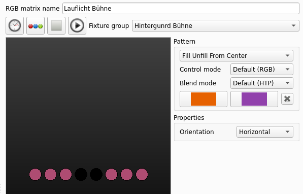 Screenshot der RGB-Matrix-Einstellungen